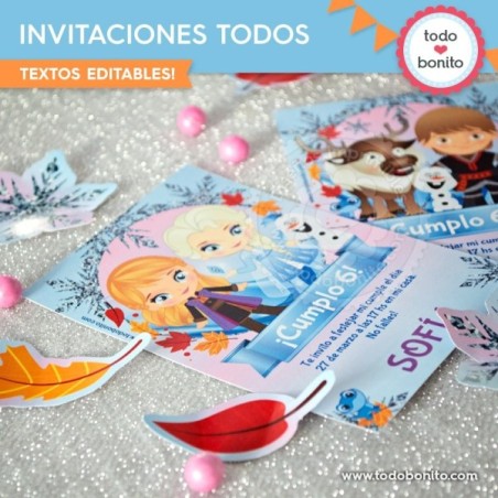 Frozen 2: invitación imprimible y digital MOD  todos