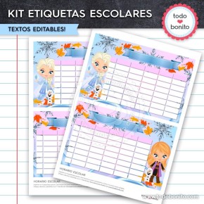 Frozen 2: Kit imprimible etiquetas escolares