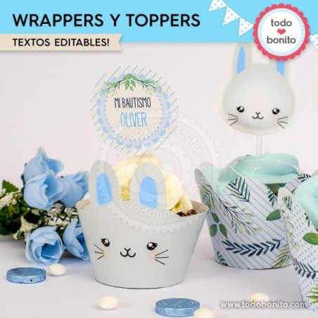 Conejito: wrappers y toppers