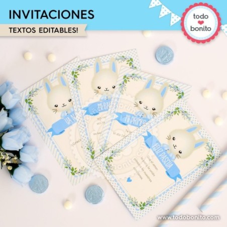 Conejito: invitación imprimible y digital