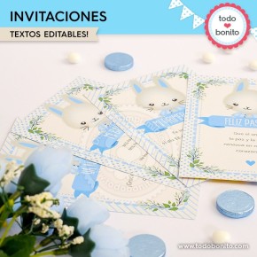 Conejito: invitación imprimible y digital