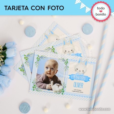 Conejito: tarjeta con foto