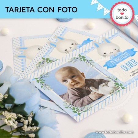 Conejito: tarjeta con foto