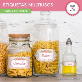 Shabby Chic Rosa: etiquetas multiusos