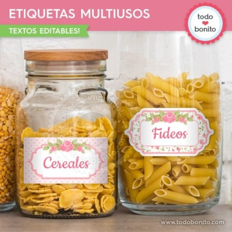 Shabby Chic Rosa: etiquetas multiusos