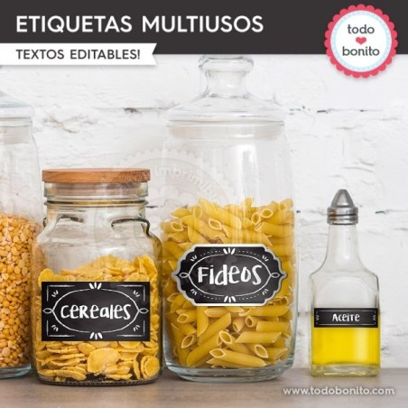 Pizarra: etiquetas multiusos