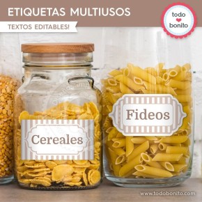 Rayas beige: etiquetas multiusos