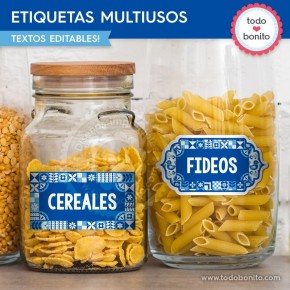 Escandinavo azul: etiquetas multiusos