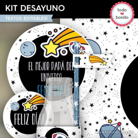 Universo: kit imprimible desayuno