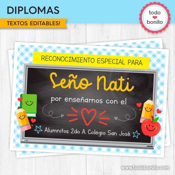 Día del Maestro: diplomas para imprimir