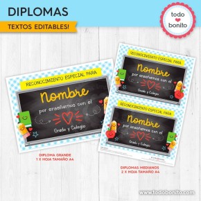 Día del Maestro: diplomas para imprimir