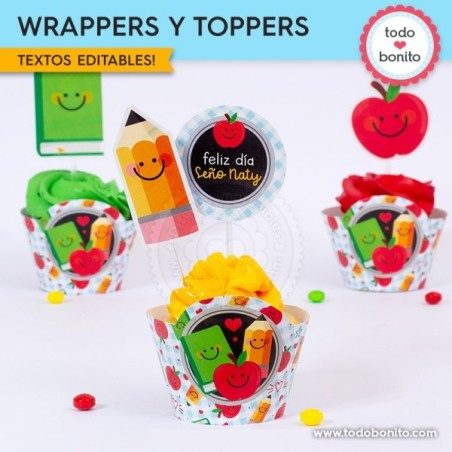 Día del Maestro: wrappers y toppers