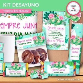 Cactus: kit imprimible desayuno