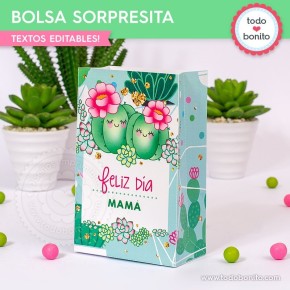 Cactus: bolsa sorpresita para imprimir