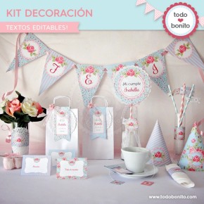 Shabby Chic Aqua+Rosa: kit...