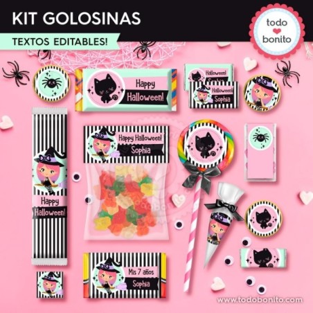 Nina Brujita: kit etiquetas de golosinas