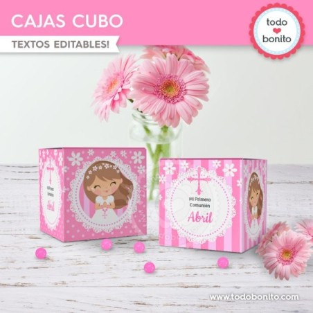 Todo Bonito - Decoración para Mi Primera comunión de niñas modelo  Margaritas 🌼 Puedes personalizarlo con el nombre y frases que quieras ya  que los textos son editables. . Si te gustan