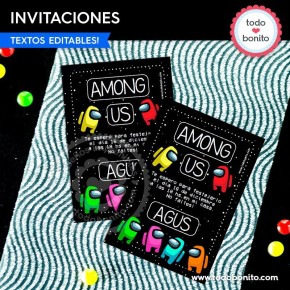 Among Us: invitación imprimible y digital