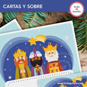 Reyes Magos: papeles de carta y sobre