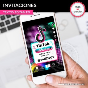 TikTok: invitación imprimible y digital