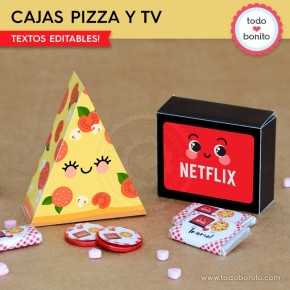 Netflix y Pizza: caja con forma