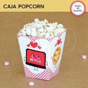 Netflix y Pizza: caja popcorn