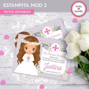 Primera Comunión modelo Justina: Estampita MOD 2