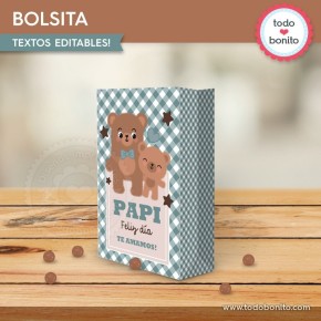 Papá Oso: bolsa sorpresita para imprimir