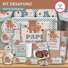 Papá Oso: kit imprimible desayuno