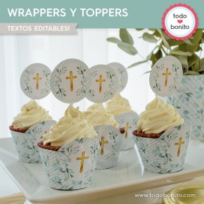 Follaje y Cruz: wrappers y toppers