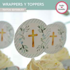 Follaje y Cruz: wrappers y toppers