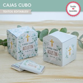 Follaje y Cruz: cajitas cubo