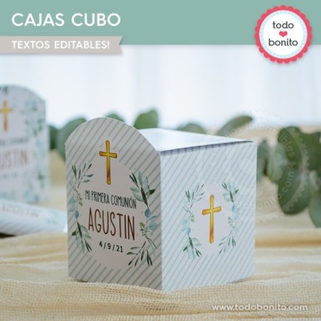 Follaje y Cruz: cajitas cubo