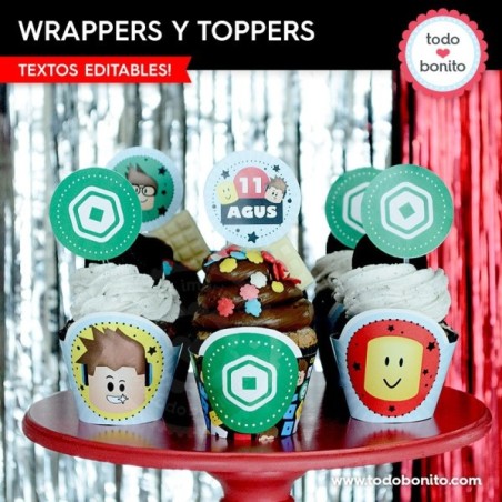 Roblox:  wrappers y toppers cupcakes