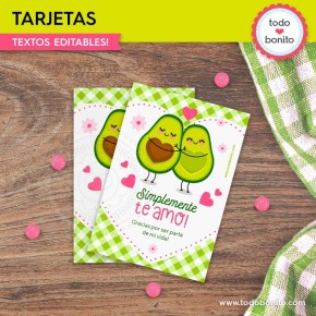 Paltas enamoradas: tarjeta imprimible y digital