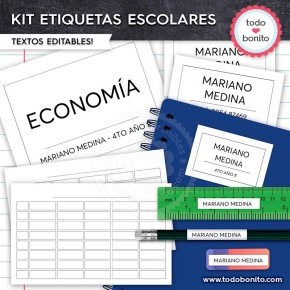 Gamer: Kit imprimible etiquetas escolares