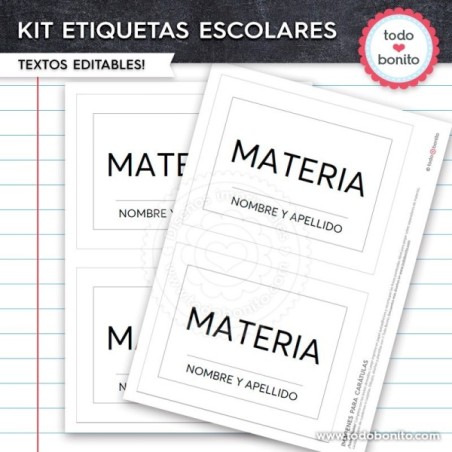 Gamer: Kit imprimible etiquetas escolares