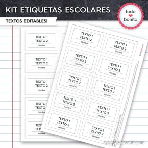 Gamer: Kit imprimible etiquetas escolares