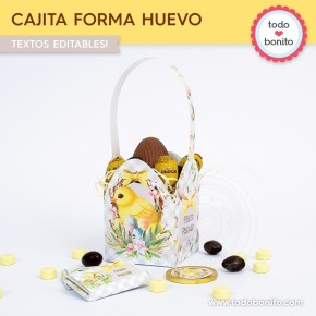 Pascuas pollito: cajita con forma