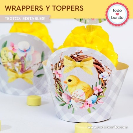 Pascuas pollito: wrappers y toppers