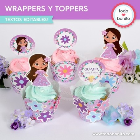 Encanto Isabela: wrappers y toppers cupcakes