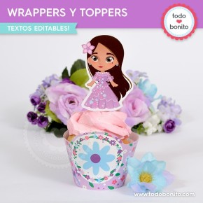 Encanto Isabela: wrappers y toppers cupcakes