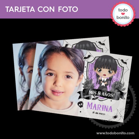 Merlina: tarjeta con foto