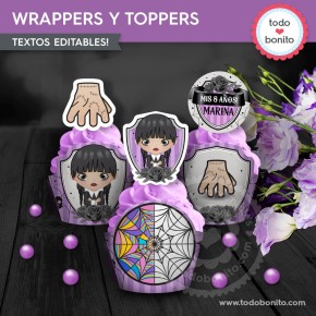 Merlina: wrappers y toppers...