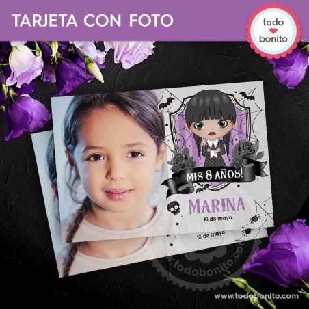 Merlina: tarjeta con foto