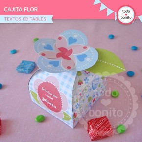 Flores y mariposas: cajita flor