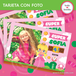 Princesa Peach: tarjeta con...