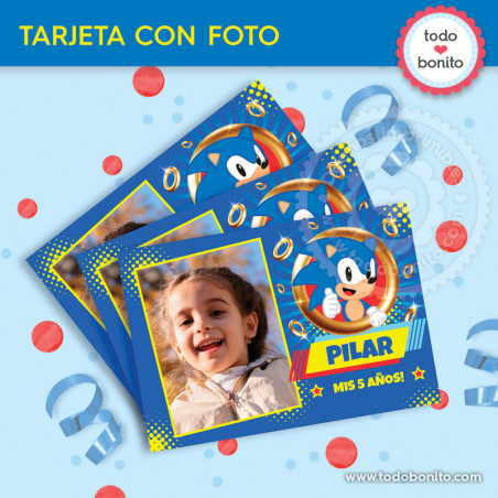 Sonic: tarjeta con foto