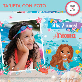 Sirenita nueva: tarjeta con...