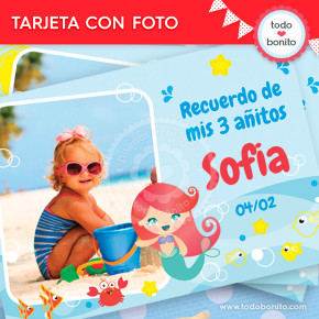 Sirenita: tarjeta con foto